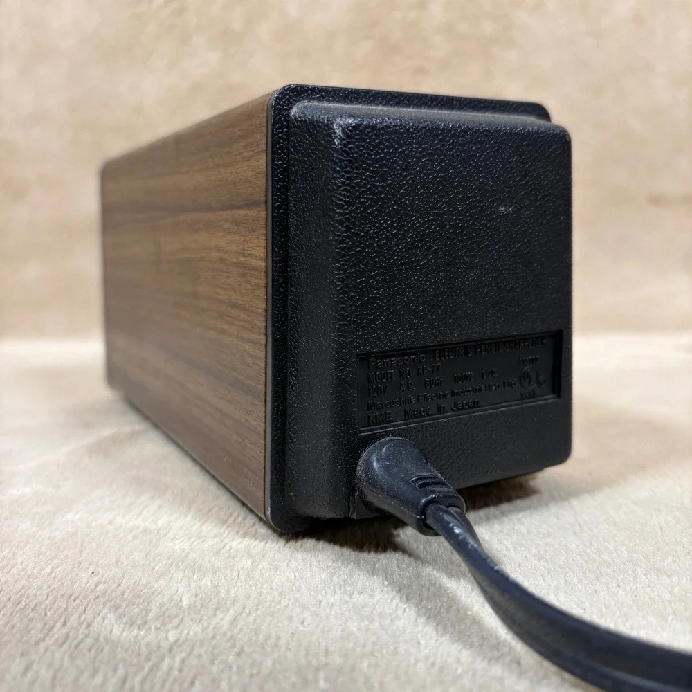 Vintage Panasonic KP-77 Auto-Stop Woodgrain Electric Pencil Sharpener Tested